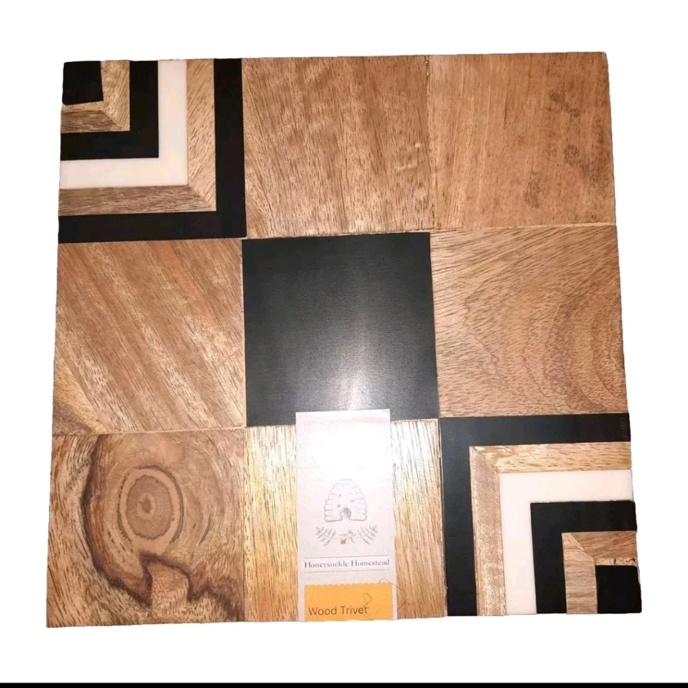 Nwt Honeysuckle Homestead Wood Trivet Wooden Inlay